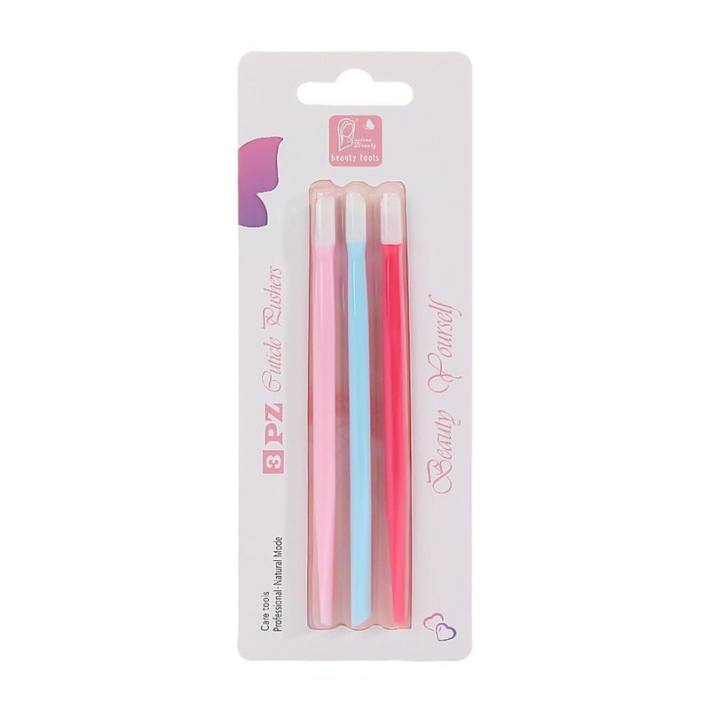 Plastic cuticle pusher, double-ended multi-functional nail cuticle remover with diamond tip.